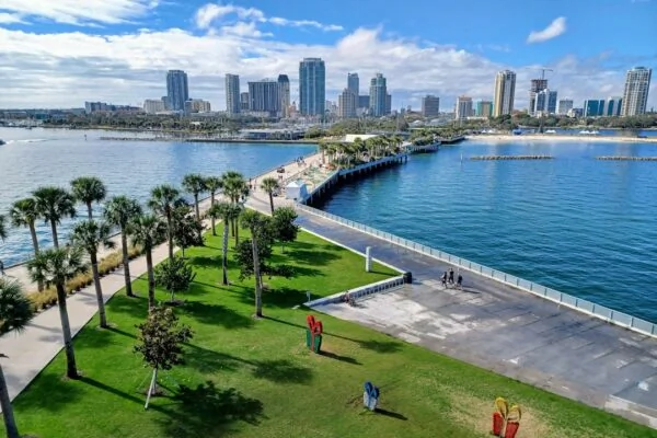 a view of a city and a body of water